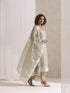 3 Pc SET - Fawn Beaded and Embroidered Organza Kurta and Border Dupatta with Pyjama